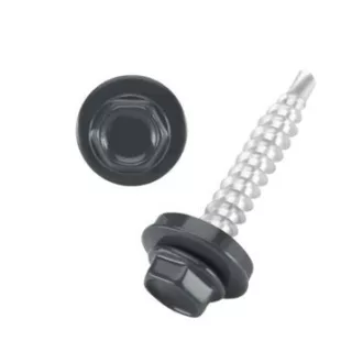   Lemezcsavar RAL 4,8x 19,0mm FŰZŐ EPDM RAL7022  - ÖNFÚRÓ-FÉM HATL. DIN7504/K (umbraszürke)