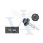 Lemezcsavar RAL 4,8x 19,0mm FŰZŐ EPDM RAL7022  - ÖNFÚRÓ-FÉM HATL. DIN7504/K (umbraszürke)