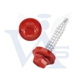   Lemezcsavar RAL 4,8x 19,0mm FŰZŐ EPDM RAL3000  - ÖNFÚRÓ-FÉM HATL. Din7504/K (tűzvörös)