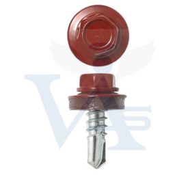   Lemezcsavar RAL 4,8x 19,0mm FŰZŐ EPDM RAL3009  - ÖNFÚRÓ-FÉM HATL. DIN7504/K (oxidvörös)