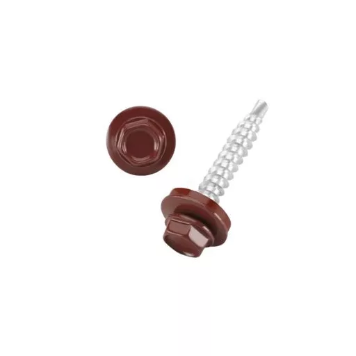 Lemezcsavar RAL 4,8x 19,0mm FŰZŐ EPDM RAL3009  - ÖNFÚRÓ-FÉM HATL. DIN7504/K (oxidvörös)