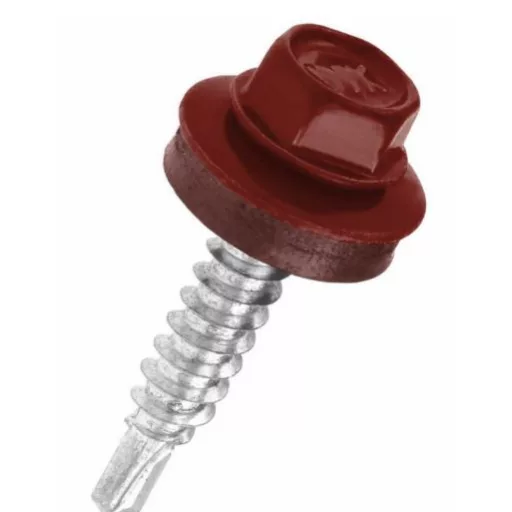 Lemezcsavar RAL 4,8x 19,0mm FŰZŐ EPDM RAL3009  - ÖNFÚRÓ-FÉM HATL. DIN7504/K (oxidvörös)