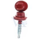 Lemezcsavar RAL 4,8x 19,0mm FŰZŐ EPDM RAL3011  - ÖNFÚRÓ-FÉM HATL. DIN7504/K (barnásvörös)