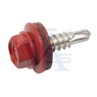 Lemezcsavar RAL 4,8x 19,0mm FŰZŐ EPDM RAL3011  - ÖNFÚRÓ-FÉM HATL. DIN7504/K (barnásvörös)