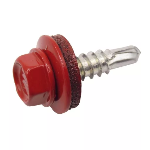 Lemezcsavar RAL 4,8x 19,0mm FŰZŐ EPDM RAL3011  - ÖNFÚRÓ-FÉM HATL. DIN7504/K (barnásvörös)