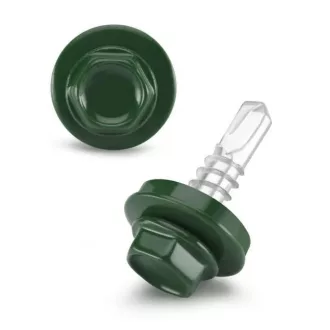   Lemezcsavar RAL 4,8x 19,0mm FŰZŐ EPDM RAL6009  - ÖNFÚRÓ-FÉM HATL. DIN7504/K (fenyőzöld)