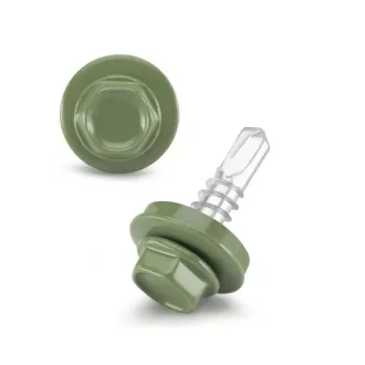   Lemezcsavar RAL 4,8x 19,0mm FŰZŐ EPDM RAL6011  - ÖNFÚRÓ-FÉM HATL. DIN7504/K (rezedazöld)