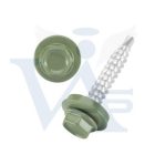 Lemezcsavar RAL 4,8x 19,0mm FŰZŐ EPDM RAL6011  - ÖNFÚRÓ-FÉM HATL. DIN7504/K (rezedazöld)