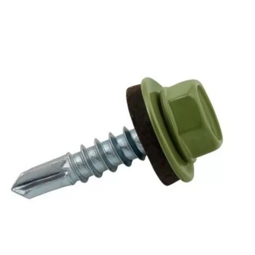 Lemezcsavar RAL 4,8x 19,0mm FŰZŐ EPDM RAL6011  - ÖNFÚRÓ-FÉM HATL. DIN7504/K (rezedazöld)