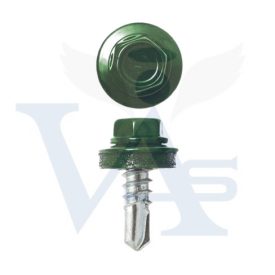   Lemezcsavar RAL 4,8x 19,0mm FŰZŐ EPDM RAL6020  - ÖNFÚRÓ-FÉM HATL. DiN7504/K (krómzöld)