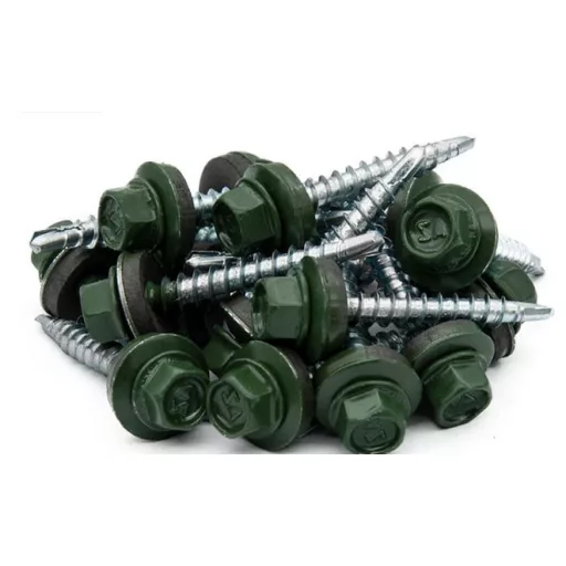 Lemezcsavar RAL 4,8x 19,0mm FŰZŐ EPDM RAL6020  - ÖNFÚRÓ-FÉM HATL. DiN7504/K (krómzöld)