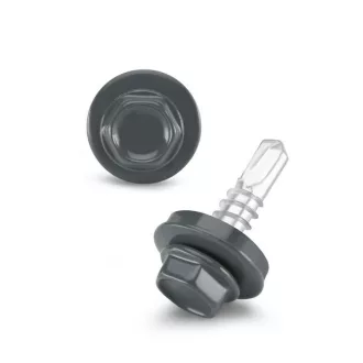   Lemezcsavar RAL 4,8x 19,0mm FŰZŐ EPDM RAL7011  - ÖNFÚRÓ-FÉM HATL. DiN7504/K (vas-szürke)