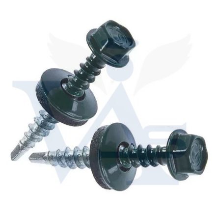 Lemezcsavar RAL 4,8x 19,0mm FŰZŐ EPDM RAL7016  - ÖNFÚRÓ-FÉM HATL. DiN7504/K (antracitszürke)