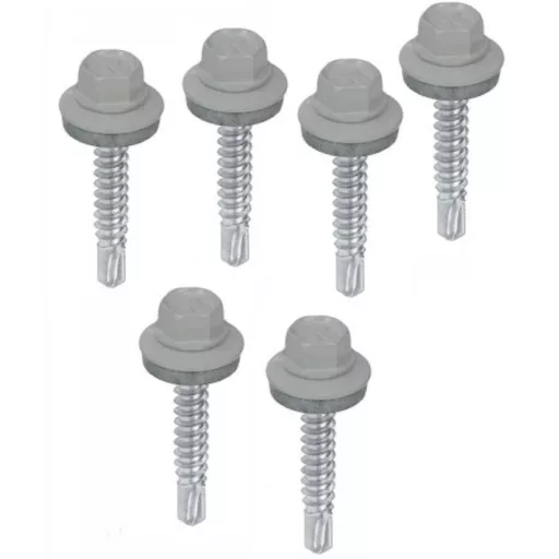 Lemezcsavar RAL 4,8x 19,0mm FŰZŐ EPDM RAL7035  - ÖNFÚRÓ-FÉM HATL. DiN7504/K (világosszürke)