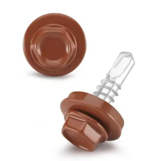   Lemezcsavar RAL 4,8x 19,0mm FŰZŐ EPDM RAL8004  - ÖNFÚRÓ-FÉM HATL. DiN7504/K (rézbarna)