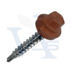 Lemezcsavar RAL 4,8x 19,0mm FŰZŐ EPDM RAL8012  - ÖNFÚRÓ-FÉM HATL. DiN7504/K (vörösesbarna)