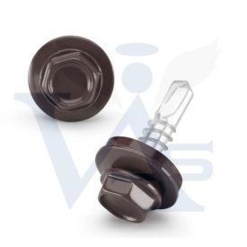   Lemezcsavar RAL 4,8x 19,0mm FŰZŐ EPDM RAL8017  - ÖNFÚRÓ-FÉM HATL. DiN7504/K
(csokoládé barna)