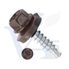 Lemezcsavar RAL 4,8x 19,0mm FŰZŐ EPDM RAL8017  - ÖNFÚRÓ-FÉM HATL. DiN7504/K
(csokoládé barna)