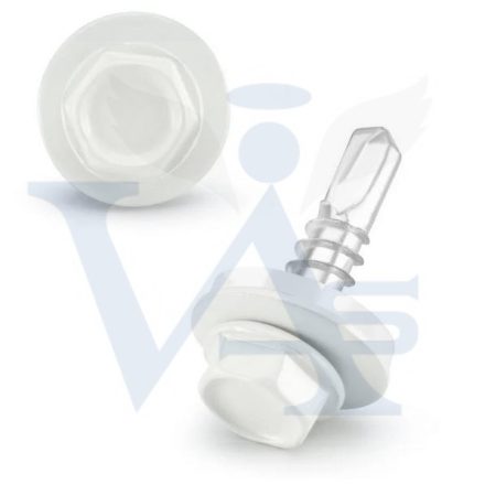 Lemezcsavar RAL 4,8x 19,0mm FŰZŐ EPDM RAL9002  - ÖNFÚRÓ-FÉM HATL. DiN7504/K (szürkésfehér)