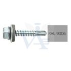 Lemezcsavar RAL 4,8x 19,0mm FŰZŐ EPDM RAL9006  - ÖNFÚRÓ-FÉM HATL. DiN7504/K.(fehéralumínium)