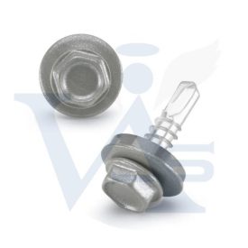   Lemezcsavar RAL 4,8x 19,0mm FŰZŐ EPDM RAL9007  - ÖNFÚRÓ-FÉM HATL. DiN7504/K (szürkealumínium)