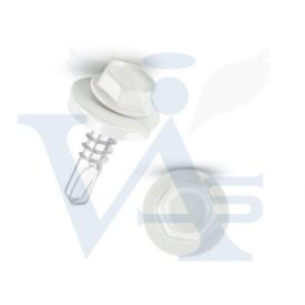   Lemezcsavar RAL 4,8x 19,0mm FŰZŐ EPDM RAL9016  - ÖNFÚRÓ-FÉM HATL. DiN7504/K (közlekedési fehér)