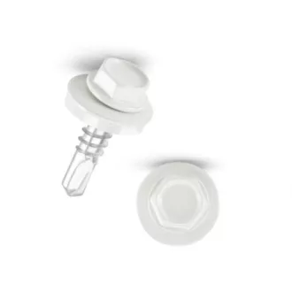   Lemezcsavar RAL 4,8x 19,0mm FŰZŐ EPDM RAL9016  - ÖNFÚRÓ-FÉM HATL. DiN7504/K (közlekedési fehér)