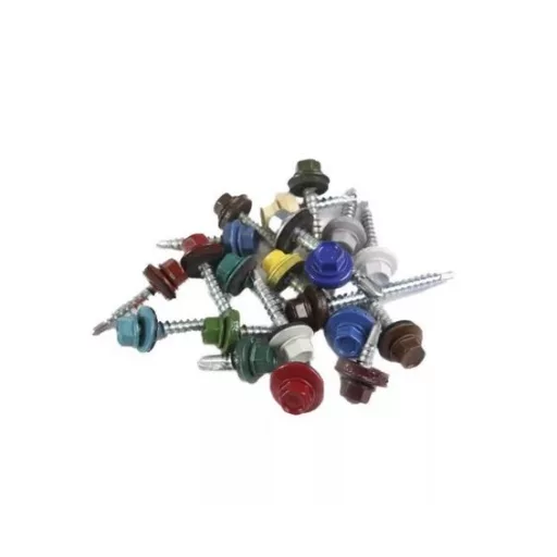 Lemezcsavar RAL 4,8x 19,0mm FŰZŐ EPDM RAL9016  - ÖNFÚRÓ-FÉM HATL. DiN7504/K (közlekedési fehér)