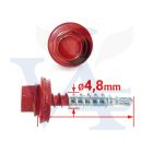 Lemezcsavar RAL 4,8x 35,0mm EPDM RAL3000  - ÖNFÚRÓ-FA HATL. DIN7504/K  (tűzvörös)