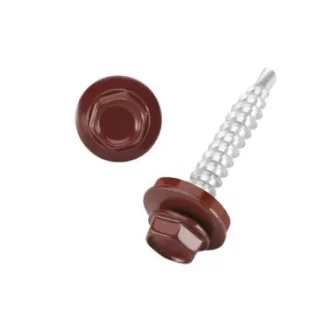   Lemezcsavar RAL 4,8x 35,0mm EPDM RAL3009  - ÖNFÚRÓ-FA HATL. DIN7504/K (oxidvörös)