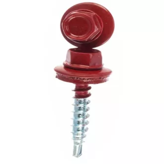   Lemezcsavar RAL 4,8x 35,0mm EPDM RAL3011  - ÖNFÚRÓ-FA HATL. DIN7504/K    (barnás vörös)