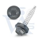 Lemezcsavar RAL 4,8x 35,0mm EPDM RAL7011  - ÖNFÚRÓ-FA HATL. DIN7504/K (vas szürke- redukált hegyű)