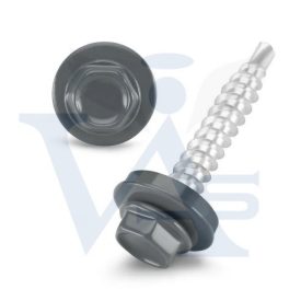   Lemezcsavar RAL 4,8x 35,0mm EPDM RAL7011  - ÖNFÚRÓ-FA HATL. DIN7504/K (vas szürke- redukált hegyű)