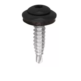   Lemezcsavar RAL 4,8x 35,0mm EPDM RAL7016  - ÖNFÚRÓ-FA D-FEJ. DIN7504/K Antracitszürke (redukált hegyű)