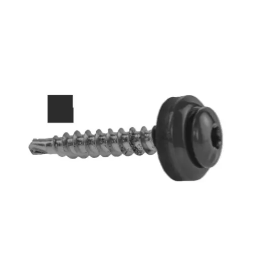 Lemezcsavar RAL 4,8x 35,0mm EPDM RAL7016  - ÖNFÚRÓ-FA D-FEJ. DIN7504/K Antracitszürke (redukált hegyű)