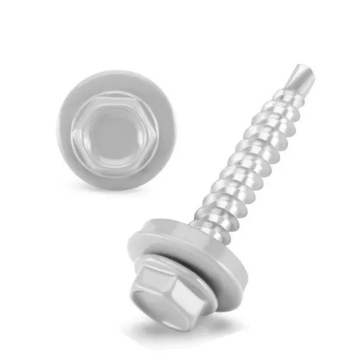 Lemezcsavar RAL 4,8x 35,0mm EPDM RAL7035  -  ÖNFÚRÓ-FA HATL. DIN7504/K  (világos szürke)