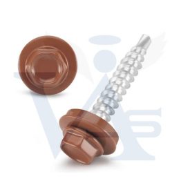   Lemezcsavar RAL 4,8x 35,0mm EPDM RAL8004  - ÖNFÚRÓ-FA HATL. DIN7504/K rézbarna