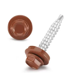   Lemezcsavar RAL 4,8x 35,0mm EPDM RAL8004  - ÖNFÚRÓ-FA HATL. DIN7504/K rézbarna