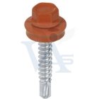 Lemezcsavar RAL 4,8x 35,0mm EPDM RAL8004  - ÖNFÚRÓ-FA HATL. DIN7504/K rézbarna