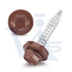   Lemezcsavar RAL 4,8x 35,0mm EPDM RAL8012  - ÖNFÚRÓ-FA HATL. DIN7504/K vörösbarna