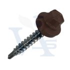 Lemezcsavar RAL 4,8x 35,0mm EPDM RAL8017  - ÖNFÚRÓ-FA HATL. DIN7504/K Csokoládé barna (redukált hegyű)