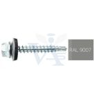 Lemezcsavar RAL 4,8x 35,0mm EPDM RAL9007  - ÖNFÚRÓ-FA HATL. DIN7504/K Alumínium-Szürke (redukált hegyű)