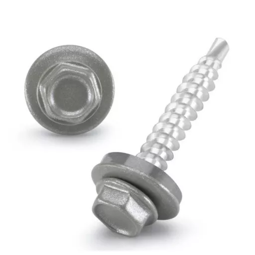 Lemezcsavar RAL 4,8x 35,0mm EPDM RAL9007  - ÖNFÚRÓ-FA HATL. DIN7504/K Alumínium-Szürke (redukált hegyű)