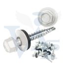 Lemezcsavar RAL 4,8x 35,0mm EPDM RAL9010  - ÖNFÚRÓ-FA HATL. DIN7504/K Tiszta Fehér (redukált hegyű)