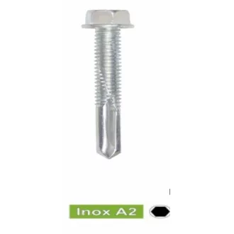   Lemezcsavar-A2-ÖNFÚRÓ-HLF 5,5x 40,0 DIN7504/K - Hatlap-fejű INOX ROZSDAMENTES (NAGY-fúrásteljesítményű (RM-BI)
