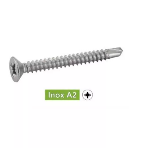 Lemezcsavar-A2-ÖNFÚRÓ-SF 4,2x 38,0 DIN7504/O  - Süllyesztett-fejű INOX ROZSDAMENTES