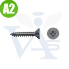 Lemezcsavar-A2-ÖNMETSZŐ-SF 3,9x 13,0 DIN7982  - Süllyesztett-fejű INOX ROZSDAMENTES