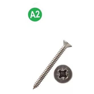   Lemezcsavar-A2-ÖNMETSZŐ-SF 3,9x 25,0 DIN7982  - Süllyesztett-fejű INOX ROZSDAMENTES