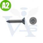 Lemezcsavar-A2-ÖNMETSZŐ-SF 4,2x 38,0 DIN7982  - Süllyesztett-fejű INOX ROZSDAMENTES