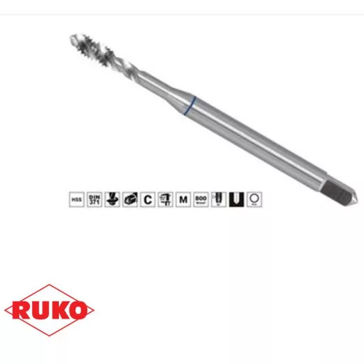 RUKO menetfúró GÉPI NORMÁL CSH M-  6,0x1,00 HSSG - TERRAX, CSAVART HORNYÚ GYORSACÉL 35° DIN371